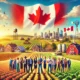 image featuring a rural Canadian landscape with a diverse group of professionals. It represents image based on rcic blog.